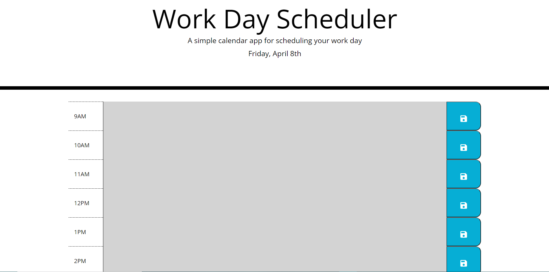 Work Day Scheduler Project